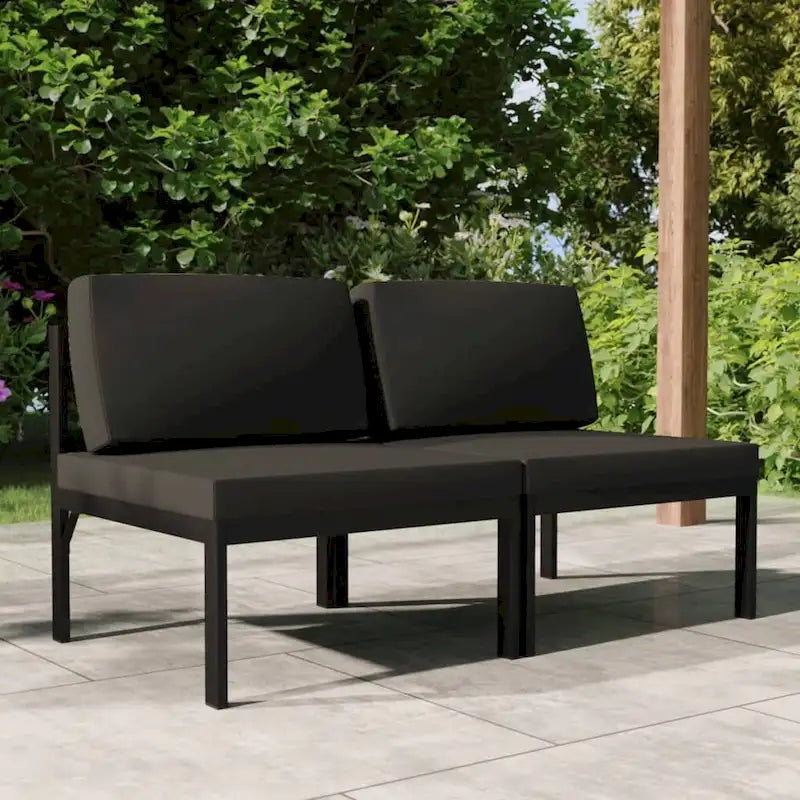 vidaXL Patio Sofa with Cushions Aluminum Anthracite