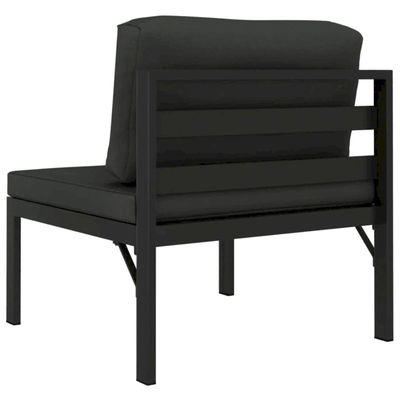 vidaXL Patio Sofa with Cushions Aluminum Anthracite