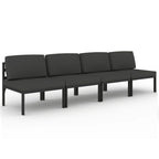 vidaXL Patio Sofa with Cushions Aluminum Anthracite