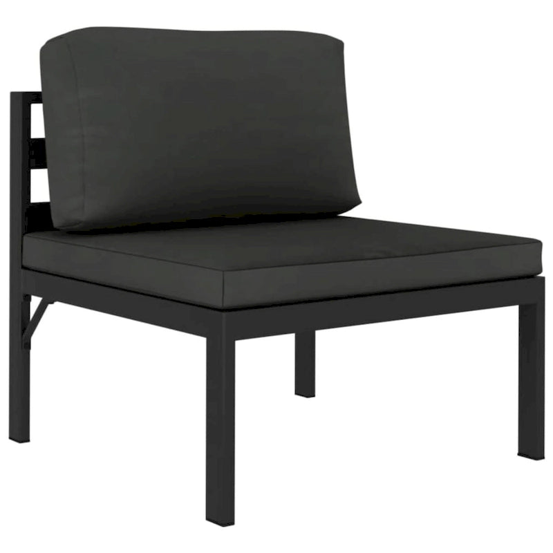 vidaXL Patio Sofa with Cushions Aluminum Anthracite