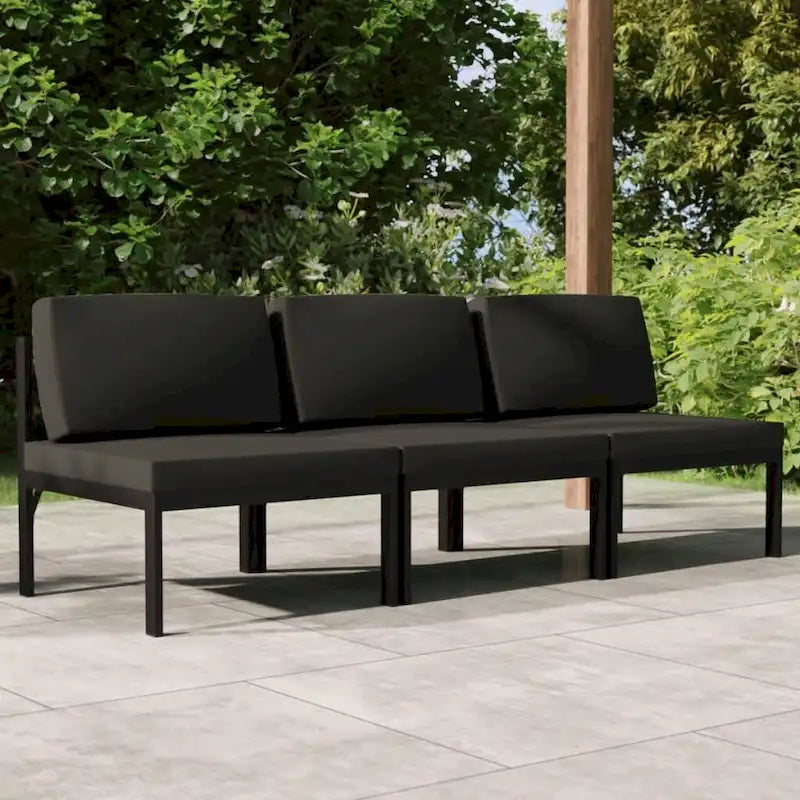 vidaXL Patio Sofa with Cushions Aluminum Anthracite