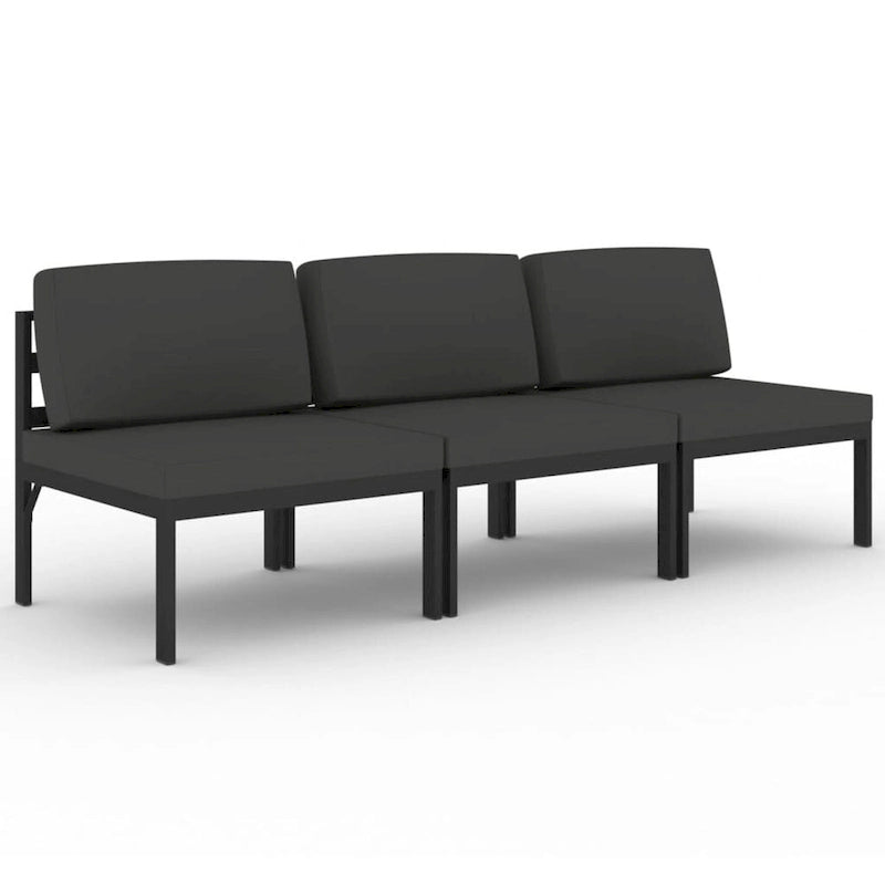 vidaXL Patio Sofa with Cushions Aluminum Anthracite