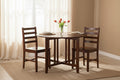 3-Pc Drop Leaf Table with Ladder-back Chairs, Walnut