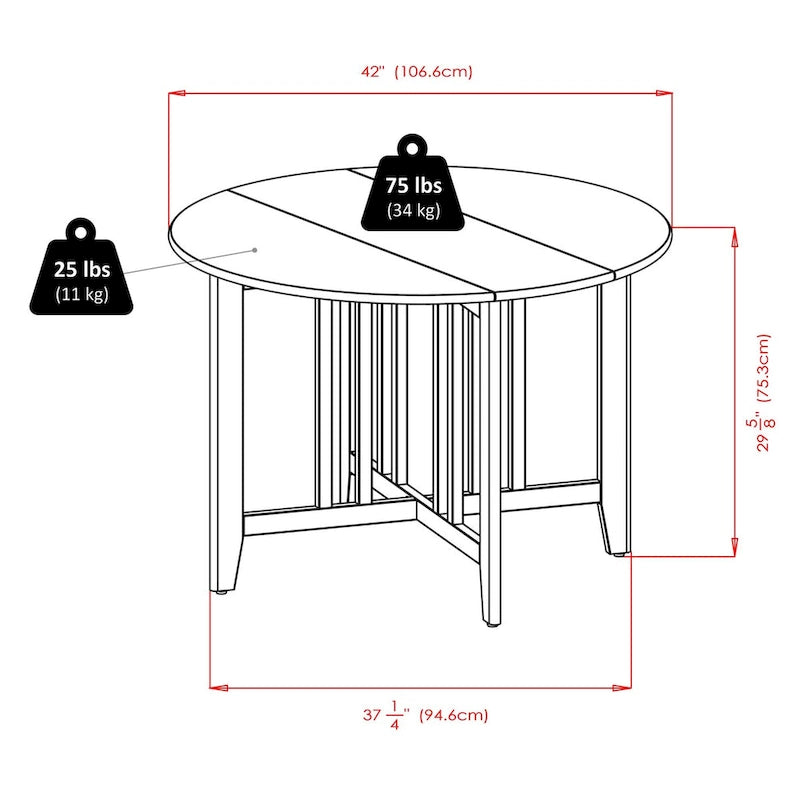 3-Pc Drop Leaf Table with Ladder-back Chairs, Walnut
