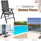 Costway 4PCS Patio Folding Dining Chairs Aluminium Adjustable Back - See details