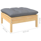 vidaXL Solid Pinewood Patio Lounge Set 10 Piece with Cushions Multi Colors - 25 x 25 x 24.6
