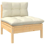 vidaXL Solid Pinewood Patio Lounge Set 10 Piece with Cushions Multi Colors - 25 x 25 x 24.6