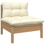 vidaXL Solid Pinewood Patio Lounge Set 10 Piece with Cushions Multi Colors - 25 x 25 x 24.6