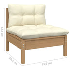 vidaXL Solid Pinewood Patio Lounge Set 10 Piece with Cushions Multi Colors - 25 x 25 x 24.6