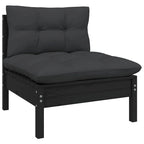 vidaXL Solid Pinewood Patio Lounge Set 10 Piece with Cushions Multi Colors - 25 x 25 x 24.6