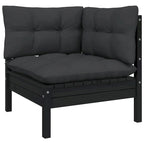 vidaXL Solid Pinewood Patio Lounge Set 10 Piece with Cushions Multi Colors - 25 x 25 x 24.6