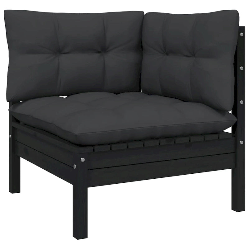 vidaXL Solid Pinewood Patio Lounge Set 10 Piece with Cushions Multi Colors - 25 x 25 x 24.6