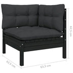vidaXL Solid Pinewood Patio Lounge Set 10 Piece with Cushions Multi Colors - 25 x 25 x 24.6