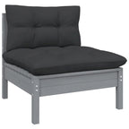 vidaXL Solid Pinewood Patio Lounge Set 10 Piece with Cushions Multi Colors - 25 x 25 x 24.6