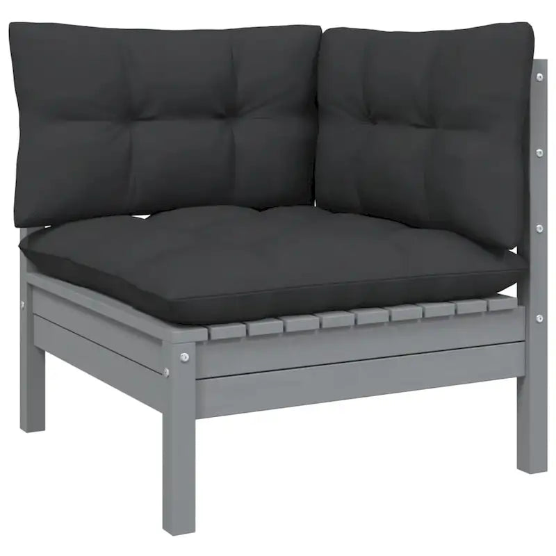 vidaXL Solid Pinewood Patio Lounge Set 10 Piece with Cushions Multi Colors - 25 x 25 x 24.6