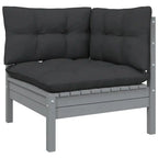 vidaXL Solid Pinewood Patio Lounge Set 10 Piece with Cushions Multi Colors - 25 x 25 x 24.6