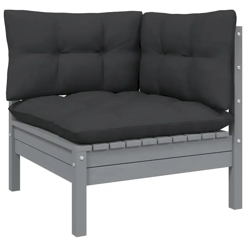 vidaXL Solid Pinewood Patio Lounge Set 12 Piece with Cushions Multi Colors - 25 x 25 x 24.6