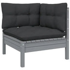 vidaXL Solid Pinewood Patio Lounge Set 12 Piece with Cushions Multi Colors - 25 x 25 x 24.6