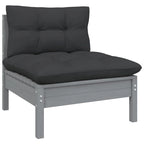 vidaXL Solid Pinewood Patio Lounge Set 12 Piece with Cushions Multi Colors - 25 x 25 x 24.6