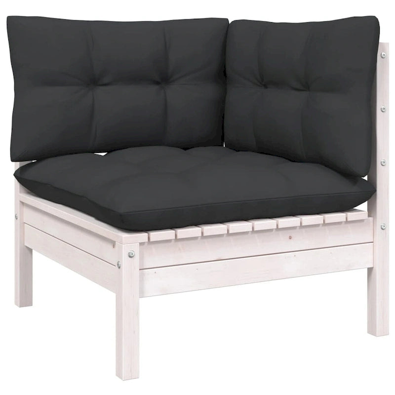 vidaXL Solid Pinewood Patio Lounge Set 12 Piece with Cushions Multi Colors - 25 x 25 x 24.6
