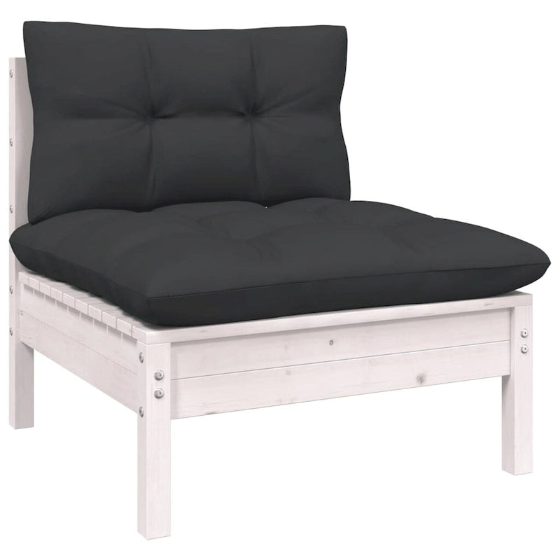vidaXL Solid Pinewood Patio Lounge Set 12 Piece with Cushions Multi Colors - 25 x 25 x 24.6