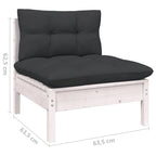 vidaXL Solid Pinewood Patio Lounge Set 12 Piece with Cushions Multi Colors - 25 x 25 x 24.6