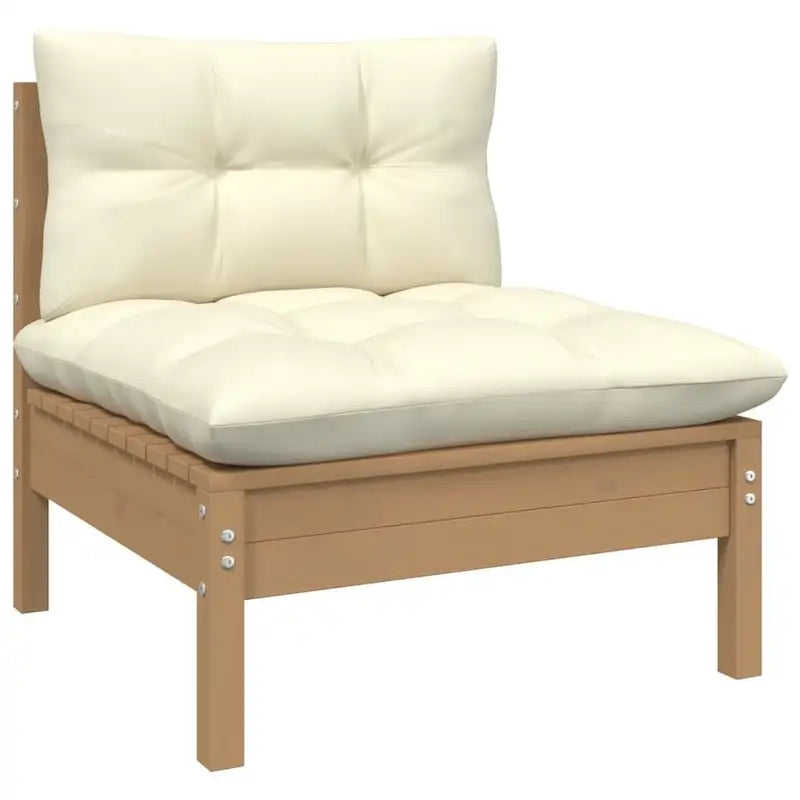 vidaXL Solid Pinewood Patio Lounge Set 12 Piece with Cushions Multi Colors - 25 x 25 x 24.6