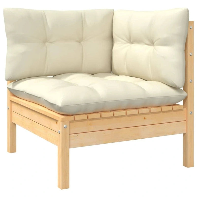 vidaXL Solid Pinewood Patio Lounge Set 12 Piece with Cushions Multi Colors - 25 x 25 x 24.6