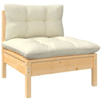 vidaXL Solid Pinewood Patio Lounge Set 12 Piece with Cushions Multi Colors - 25 x 25 x 24.6