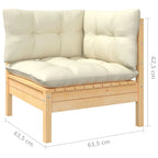 vidaXL Solid Pinewood Patio Lounge Set 12 Piece with Cushions Multi Colors - 25 x 25 x 24.6