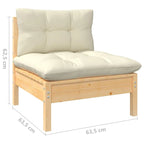 vidaXL Solid Pinewood Patio Lounge Set 12 Piece with Cushions Multi Colors - 25 x 25 x 24.6