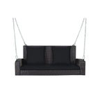 2-Person Wicker Hanging Porch Swing with 2 Back Cushions and 1 Seat Cushion - 50 x 22 x 20.5 (L x W x H)