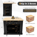 Kitchen Island with Storage and 3-Level Adjustable Shelves - 47 x 36 x 36 (L x W x H)