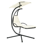 Patio Hanging Hammock Chaise Lounge Chair with Canopy Cushion for Outdoors - 47 x 70 x 82 (L x W x H)