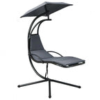 Patio Hanging Hammock Chaise Lounge Chair with Canopy Cushion for Outdoors - 47 x 70 x 82 (L x W x H)