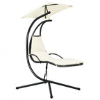 Patio Hanging Hammock Chaise Lounge Chair with Canopy Cushion for Outdoors - 47 x 70 x 82 (L x W x H)
