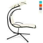 Patio Hanging Hammock Chaise Lounge Chair with Canopy Cushion for Outdoors - 47 x 70 x 82 (L x W x H)