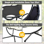 Patio Hanging Hammock Chaise Lounge Chair with Canopy Cushion for Outdoors - 47 x 70 x 82 (L x W x H)