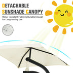 Patio Hanging Hammock Chaise Lounge Chair with Canopy Cushion for Outdoors - 47 x 70 x 82 (L x W x H)