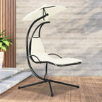 Patio Hanging Hammock Chaise Lounge Chair with Canopy Cushion for Outdoors - 47 x 70 x 82 (L x W x H)