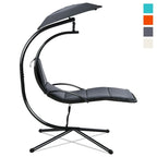 Patio Hanging Hammock Chaise Lounge Chair with Canopy Cushion for Outdoors - 47 x 70 x 82 (L x W x H)