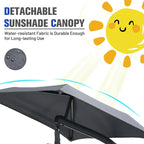 Patio Hanging Hammock Chaise Lounge Chair with Canopy Cushion for Outdoors - 47 x 70 x 82 (L x W x H)