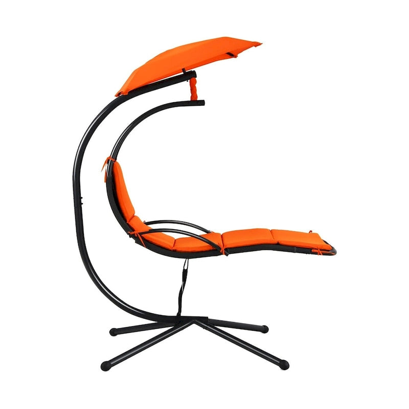 Patio Hanging Hammock Chaise Lounge Chair with Canopy Cushion for Outdoors - 47 x 70 x 82 (L x W x H)