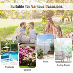Patio Hanging Hammock Chaise Lounge Chair with Canopy Cushion for Outdoors - 47 x 70 x 82 (L x W x H)