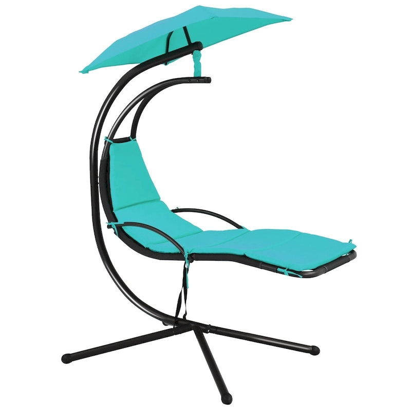 Patio Hanging Hammock Chaise Lounge Chair with Canopy Cushion for Outdoors - 47 x 70 x 82 (L x W x H)