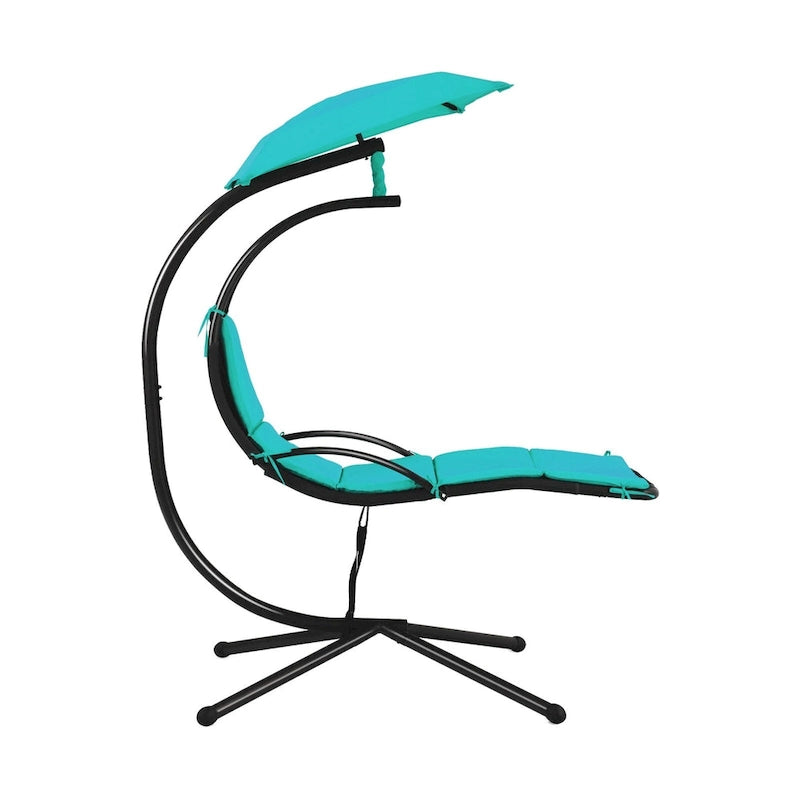 Patio Hanging Hammock Chaise Lounge Chair with Canopy Cushion for Outdoors - 47 x 70 x 82 (L x W x H)