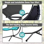Patio Hanging Hammock Chaise Lounge Chair with Canopy Cushion for Outdoors - 47 x 70 x 82 (L x W x H)