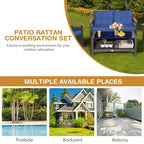 Costway 4PCS Patio Rattan Furniture Set Cushioned Sofa Storage Table
