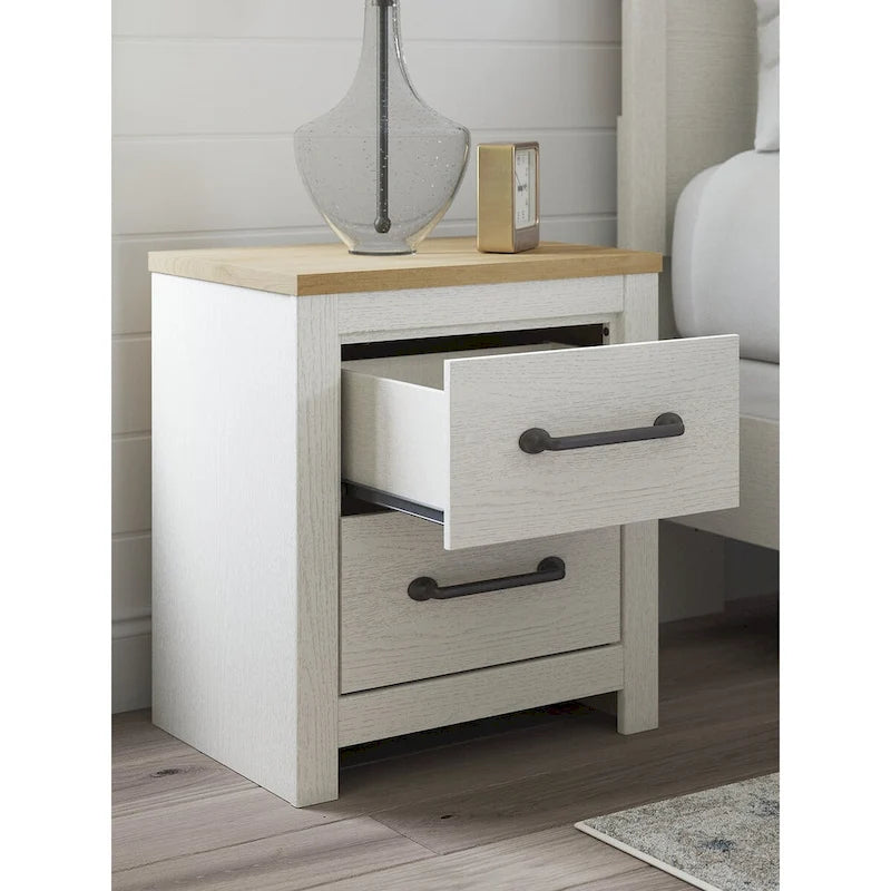  Linnocreek White/Brown Nightstand