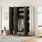 Wardrobe with Multiple Storage Space and Top Cabinet by 